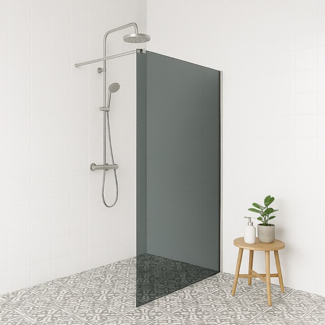Wiesbaden Comfort Inloopdouche 10mm NANO Rookglas